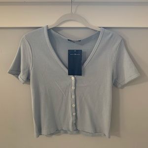 Brandy Melville light blue button down shirt 1size